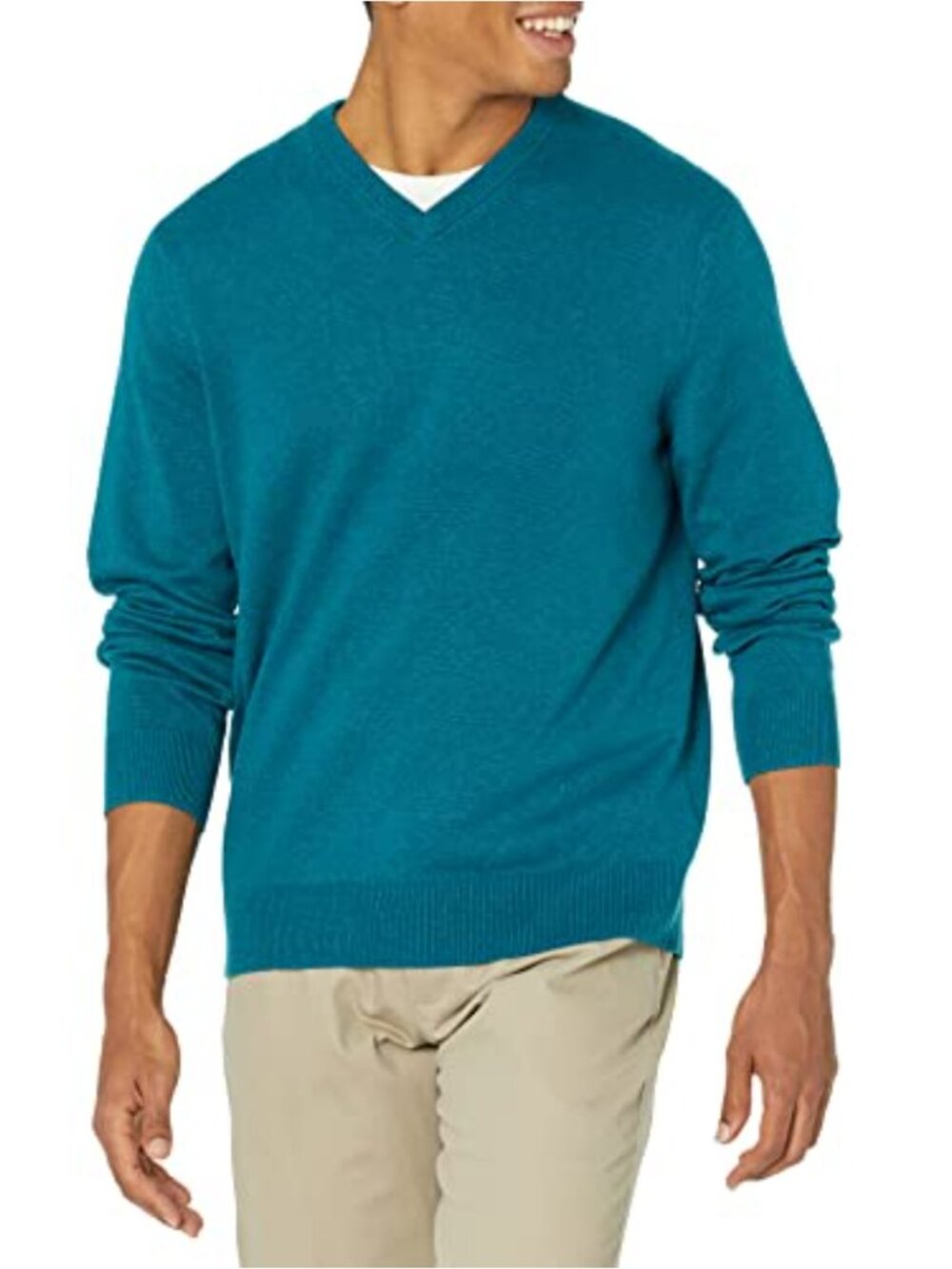 Big & Tall Men's V-Neck Pullover Sweater Ribbed Classic Fit Long Sleeve